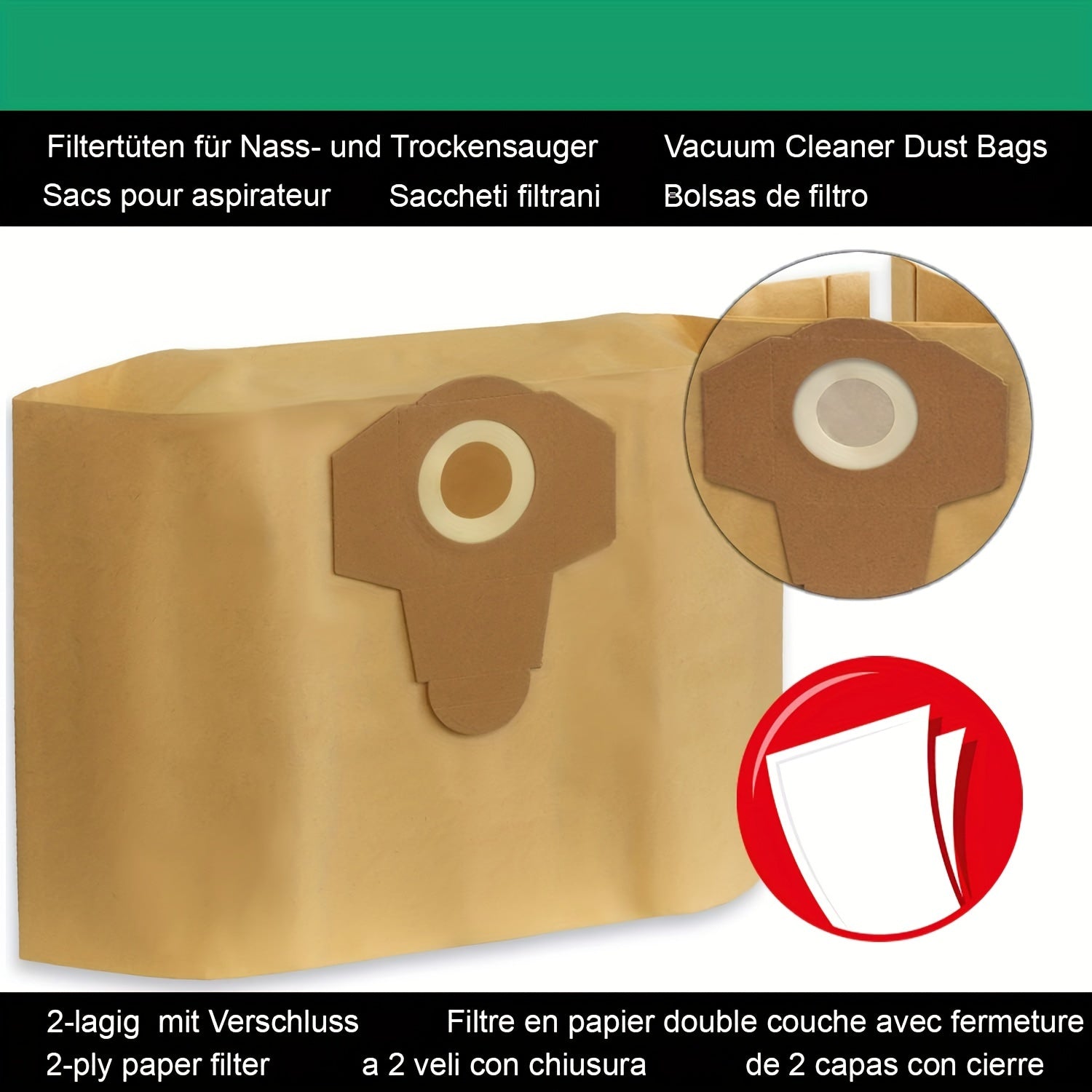 Получите 10 штук высококачественных мешков для пылесосов, которые идеально подходят для модели Einhell 30L Влажный/Сухой. Изготовлены с высокоэффективными способностями к улавливанию грязи и прочного PC материала.
