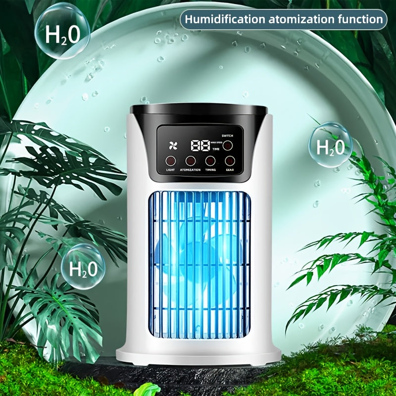 USB Air Conditioner Fan with Humidifier Cool White