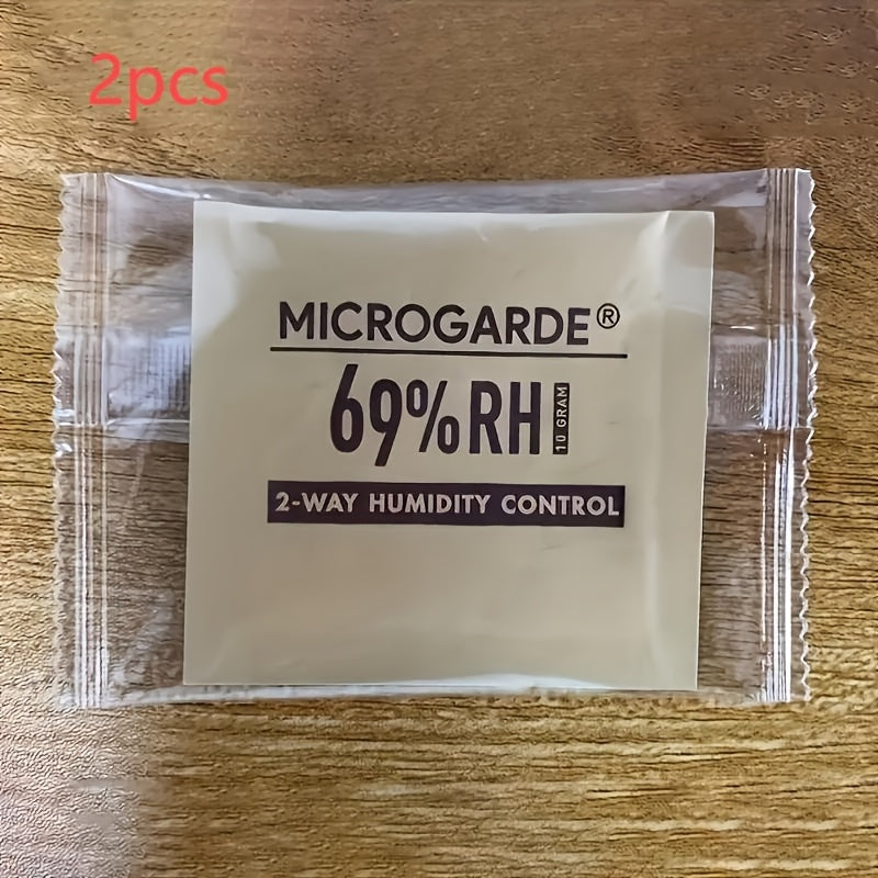 2pcs Portable Cigar Humidity Control Bags Beige Dual-Action No Electricity