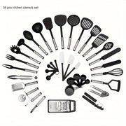 Set of 38 Silicone Kitchen Utensils Nonstick Safe Spoons and Spatulas for Cooking