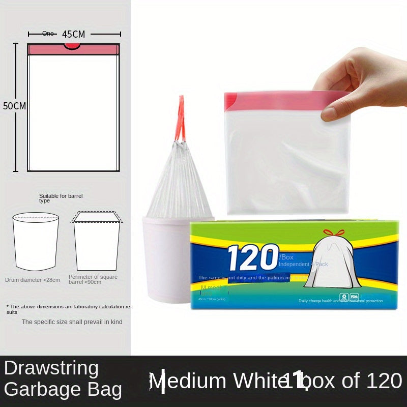 Multipack Tear-Free Drawstring Trash Bags Black Degradable Kitchen Bathroom Bedroom