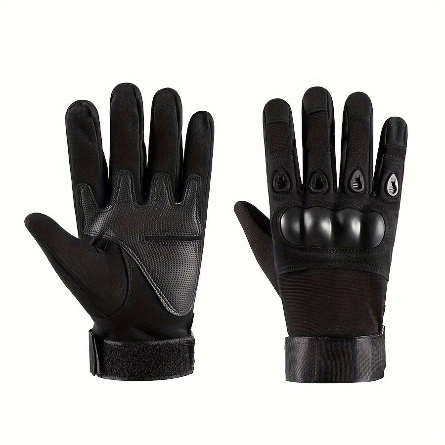 Men's Full Finger Touchscreen Cycling Gloves Warm Polyester for Outdoor Sports and Motorcycle Riding
