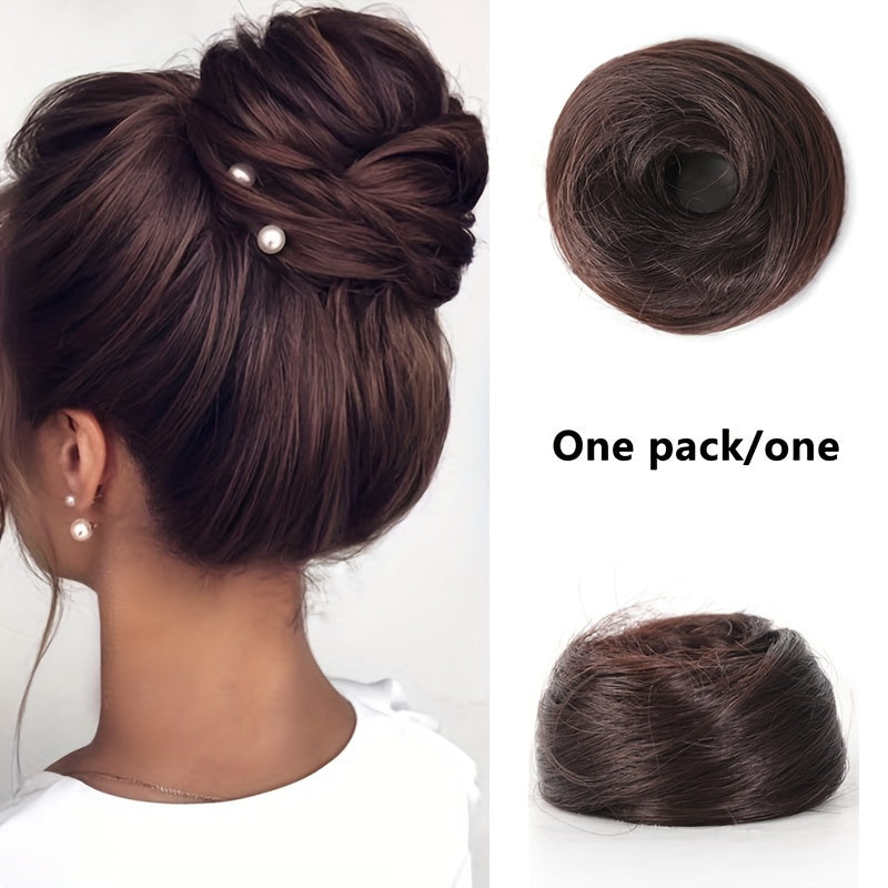 Women's Synthetic Straight Hair Bun Hairpiece Natural Look All Ages