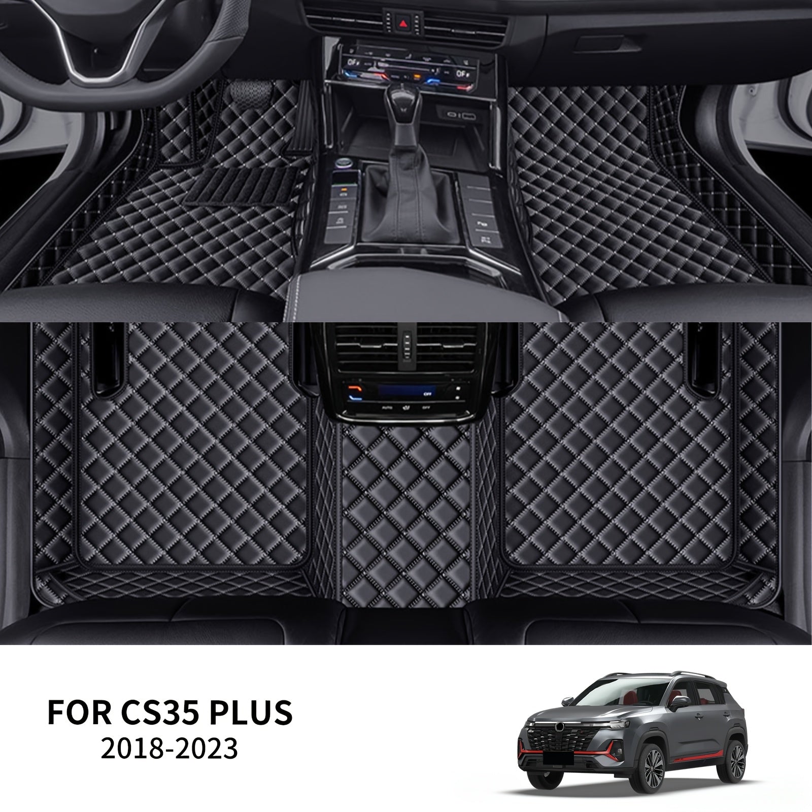 Автомобильные коврики из искусственной кожи, комплект из 3 штук, всесезонные, прочные, легко очищаются