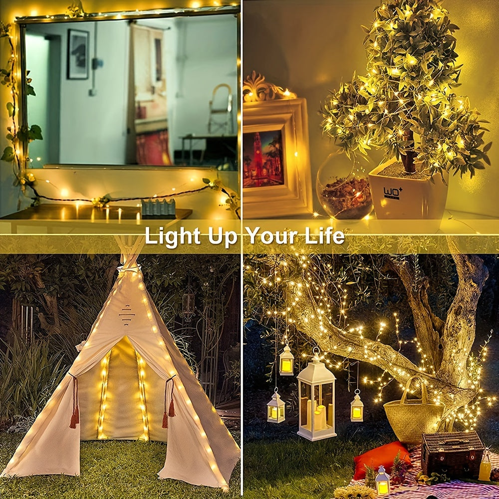 Battery Powered LED Fairy Lights Warm White Copper Wire Starry Sky String Lights for Indoor Decor