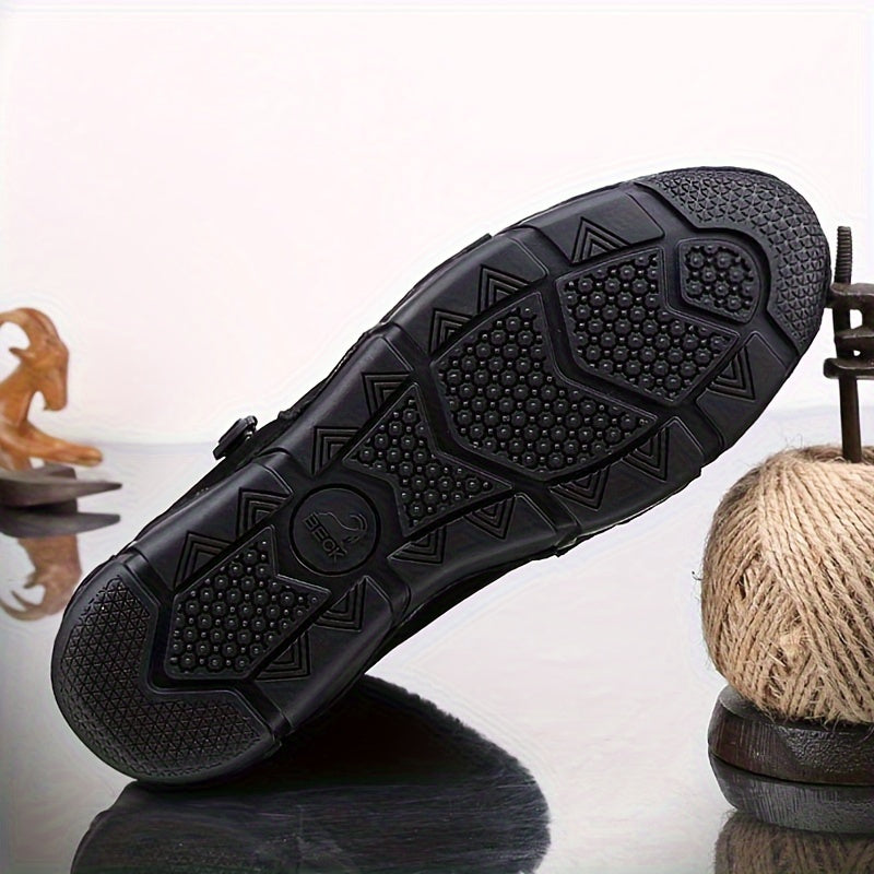 Women's Leather Winter Snow Boots with Fluffy Side Zipper and Warm Lining