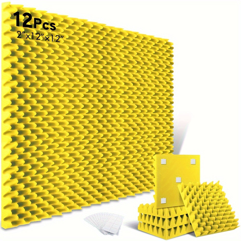 12 Pack Acoustic Foam Panels 30x30x5cm Soundproof Egg Crate Wall Sound Absorbing Sponge