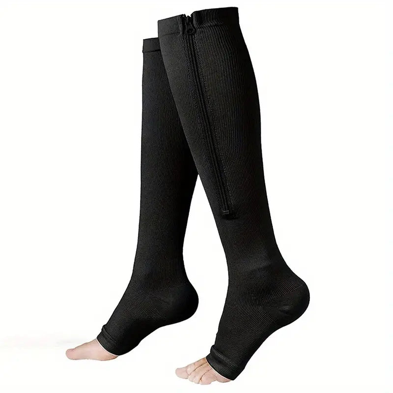 Unisex Compression Socks Breathable Zipper Long Stockings for Men and Women