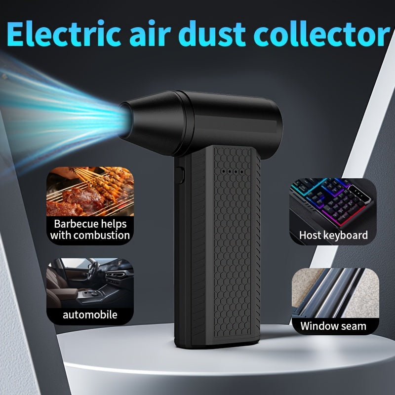Portativ Mini Turbo Jet Simsiz Qo'l Dust Blower 8000mAh Li-ion Qayta Zaryadlanadigan Batareya, USB Zaryadlash, Avtomobillar, Klaviaturalar, Avtomobil O'rindiqlari va Grillar uchun Ko'p Maqsadli Havo Tozalagich