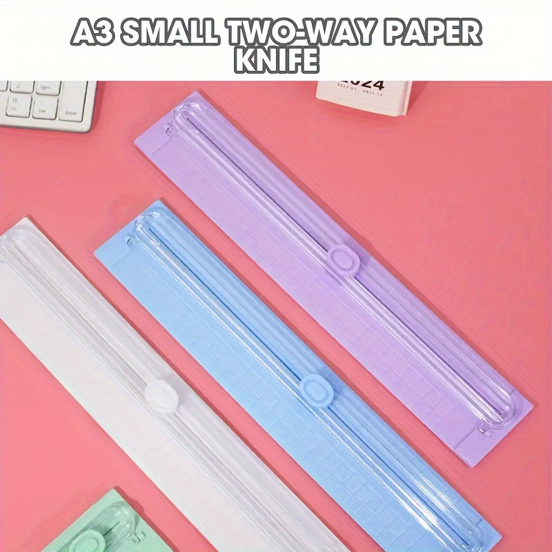 Portable Paper Cutter for A3/A4 Paper, Precision Trimmer, Plastic Office and School Tool