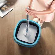 Spin Mop and Bucket System with 4 Microfiber Pads for Wet and Dry Floors