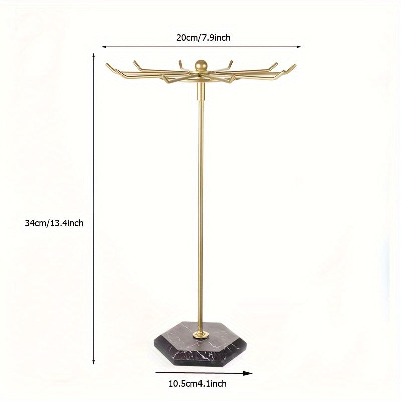 Metal Jewelry Display Rack with Rotating Stand for Necklaces Earrings Bracelets