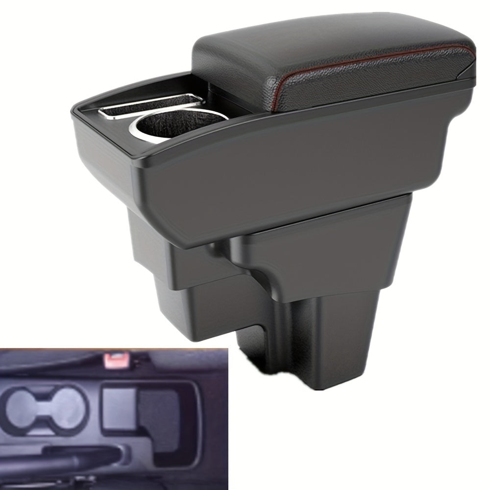 Car Interior Armrest Box Universal Fit for 15-19 Kia RIO Double Layer Storage