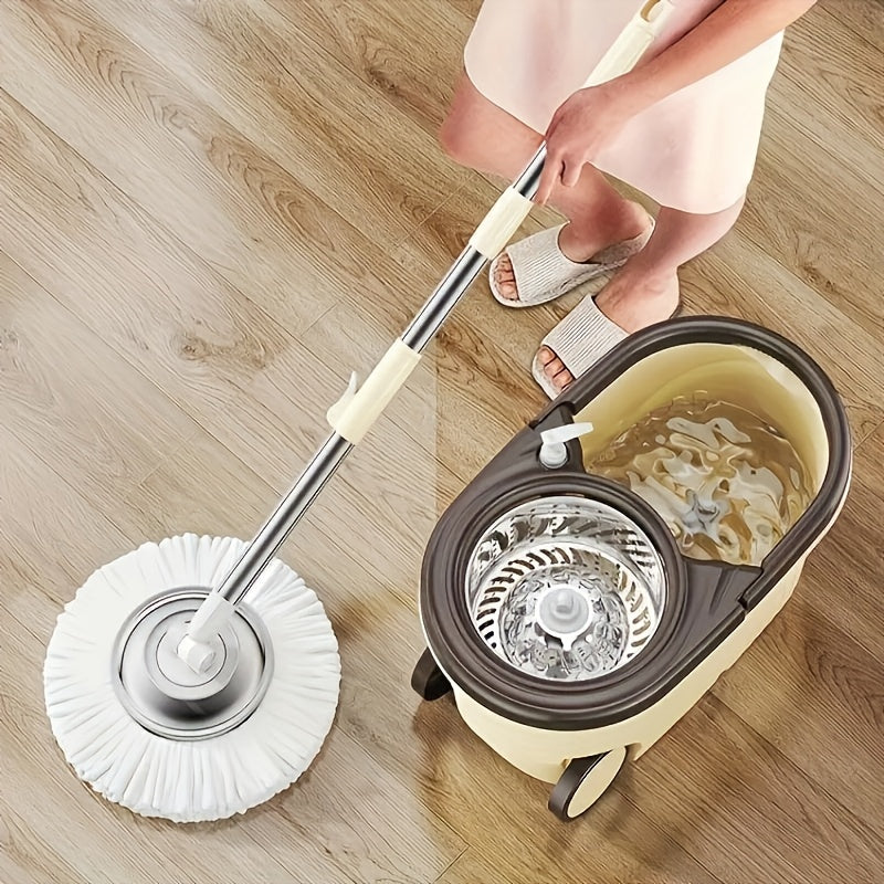 2pcs Teal Spin Mop and Bucket System with Wheels Microfiber High Absorbency