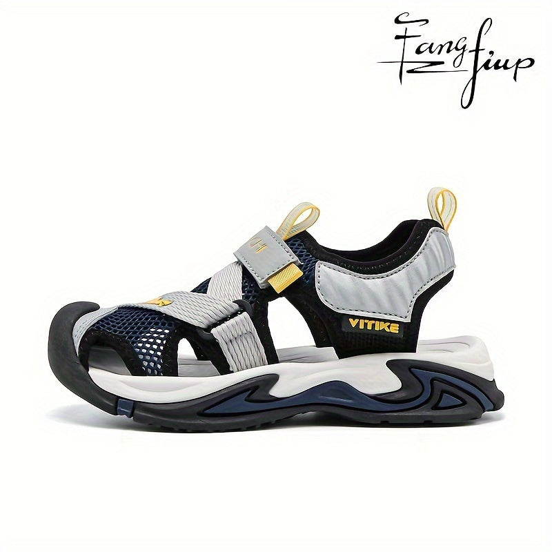 Boy's Breathable Sandals for Outdoor Activities Mesh PU Low Top Casual Beach Water Shoes