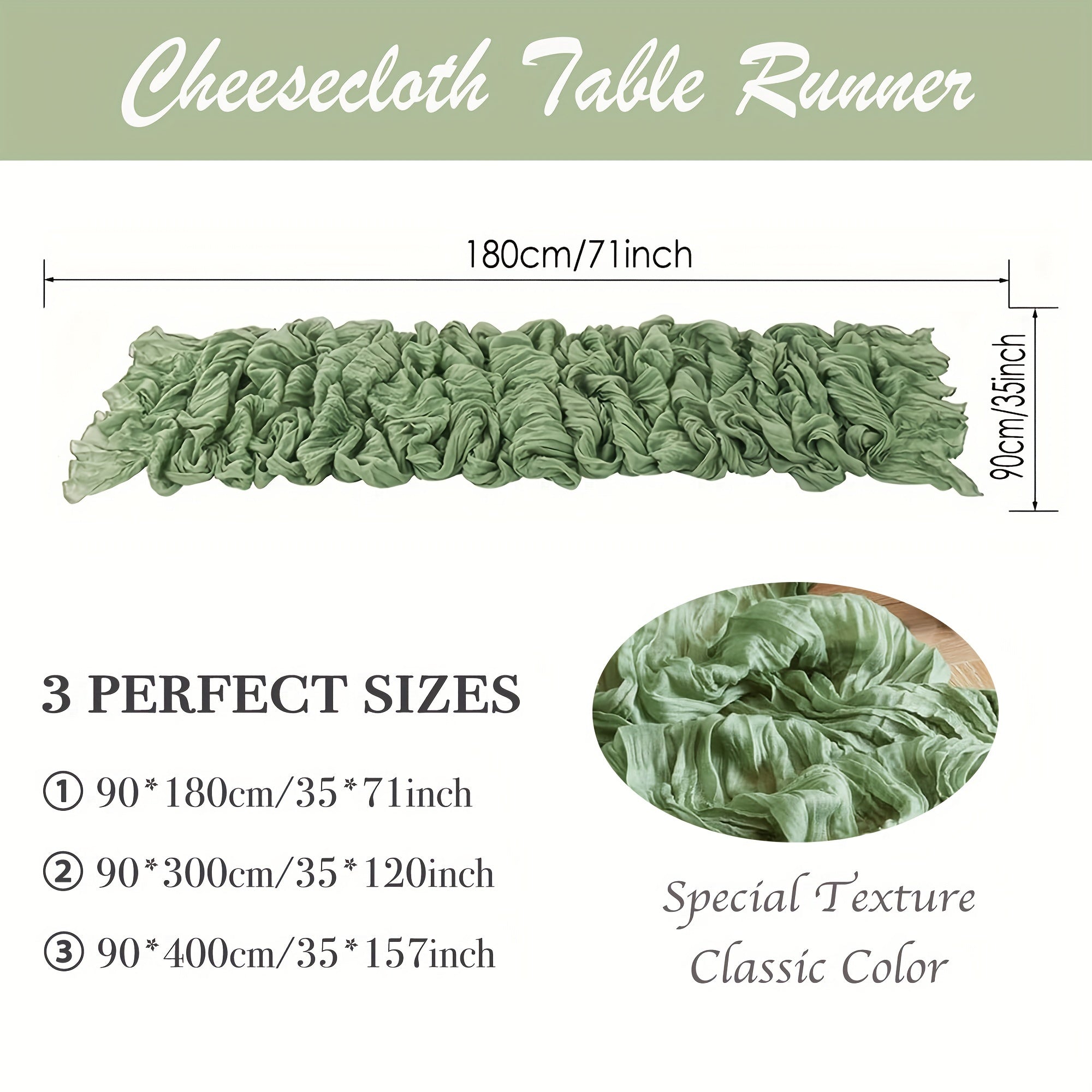 Camino de mesa de gasa de gasa para bodas, fiestas y decoración del hogar