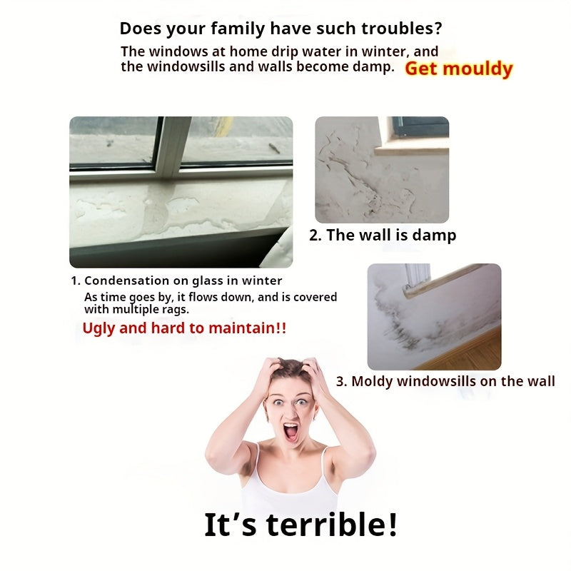 Self-Adhesive Window Sill Sticker with Anti-Fog Velvet Surface for Kitchen Countertops