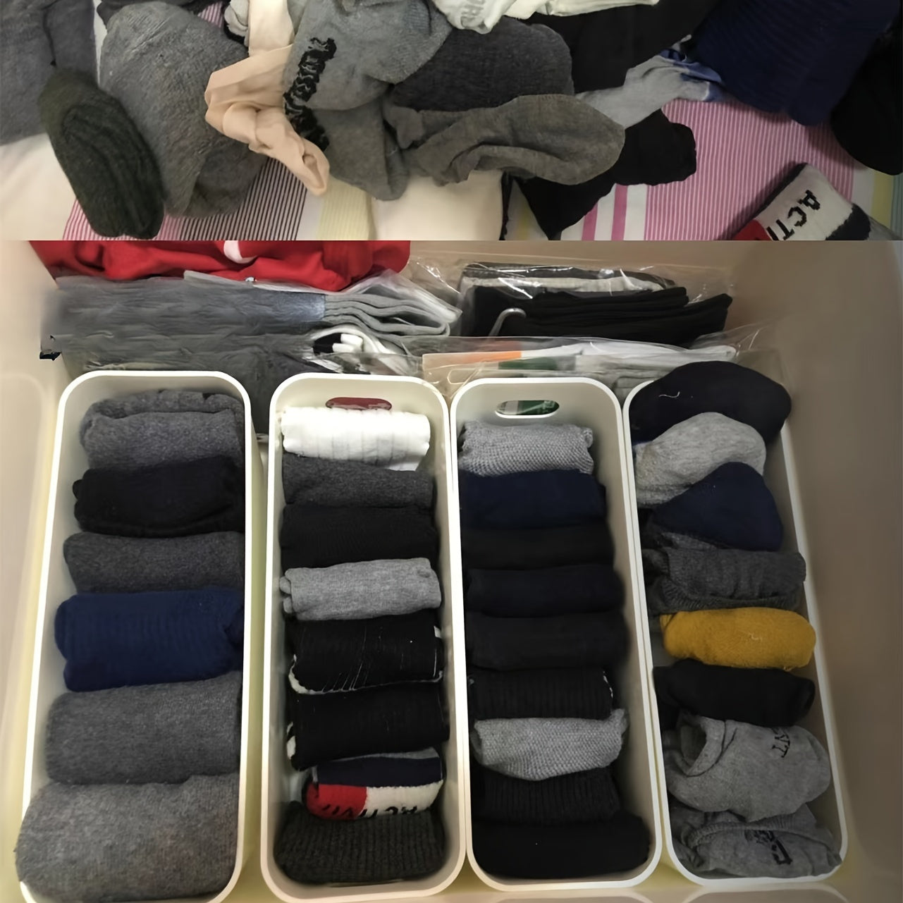 Juego de 2 cajas de almacenamiento de plástico blanco para cocina, dormitorio y baño