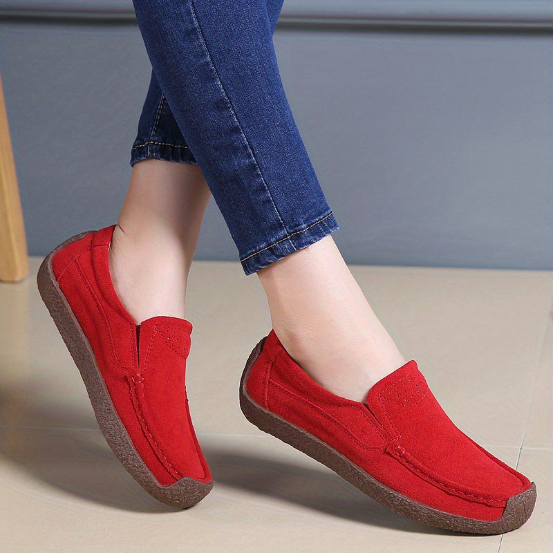 Women's Lightweight Closed-Toe Slip-On Loafers for Summer with T-strap and Man Made Materials