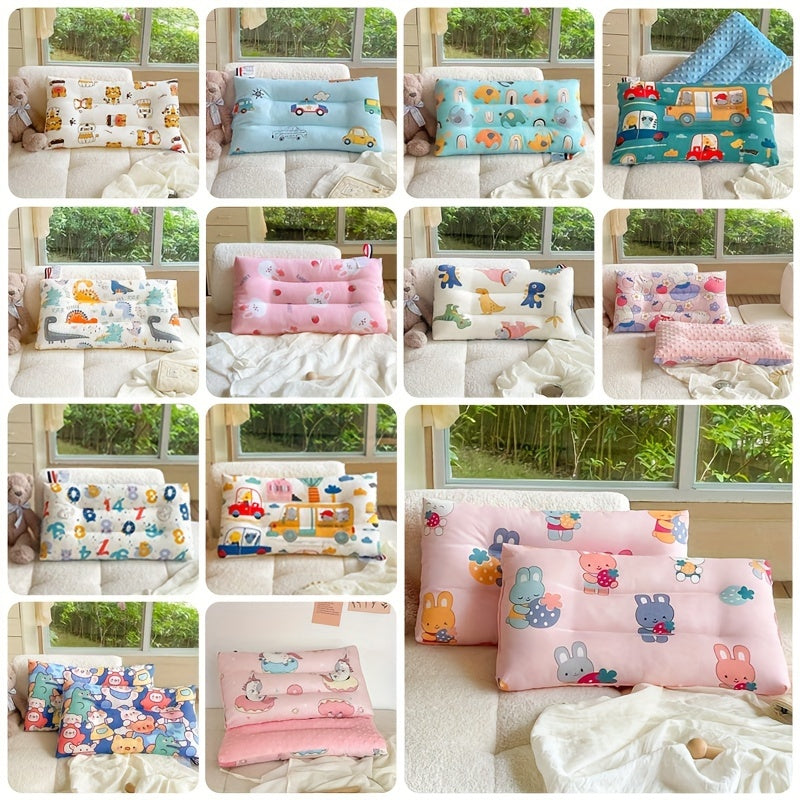 Almohada de poliéster lavable para niños con estampado de animales de dibujos animados para comodidad en todas las estaciones