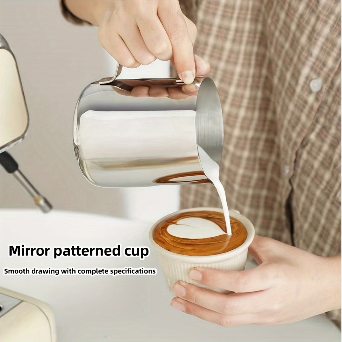 Stainless Steel Latte Art Cup for Frothing Milk and Coffee Decorating