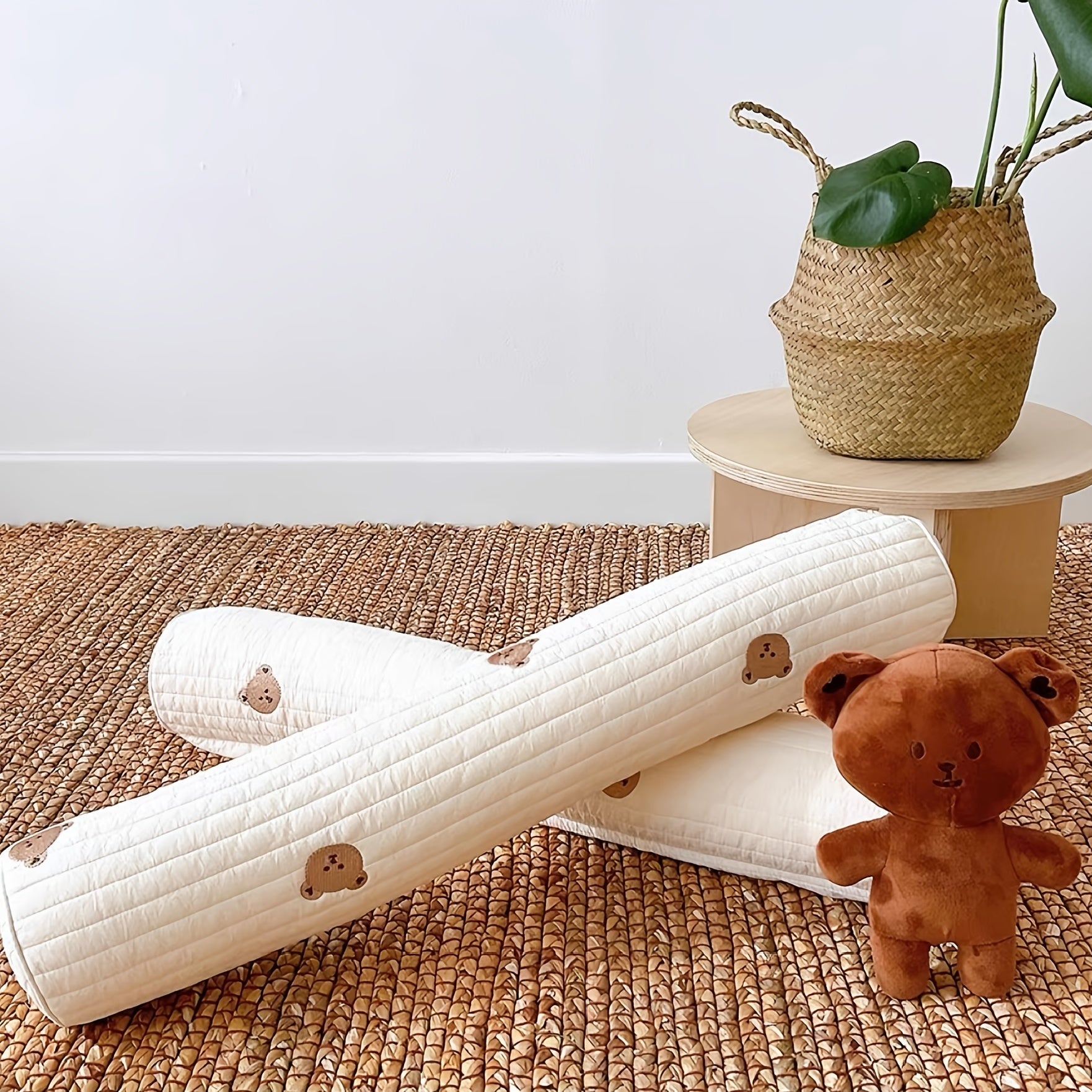 Embroidered Quilted Kissing Pillow Bedside Safety Charm Decorative Pillow for Christmas or Halloween