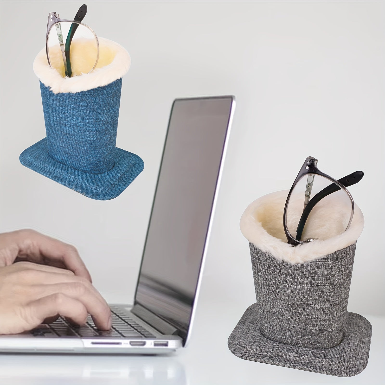 1 yoki 2 dona Plush Lined Ko'zoynaklar Uslubi - Yuqori Sifatli Ko'zoynaklar Uslubi Qutisi, Ko'zoynaklar Uslubi Stendi, Plush Lined Yotoqdagi Ko'zoynaklar Qutisi, Stol yoki Yotoq Stolida