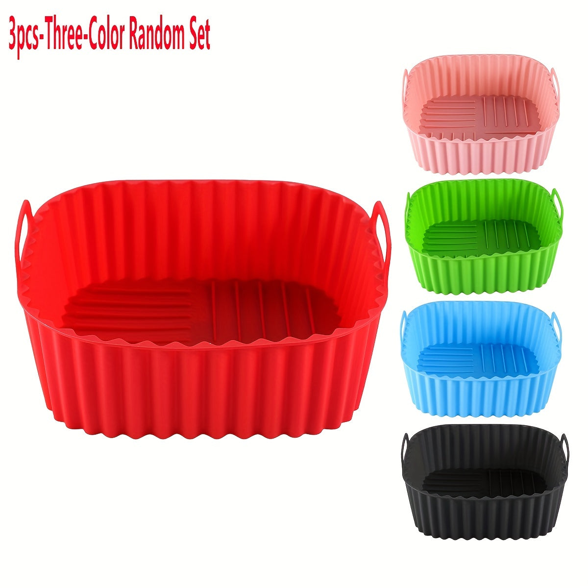 Silicone Air Fryer Liners 5pcs Set, Reusable, Dishwasher Safe, 19cm