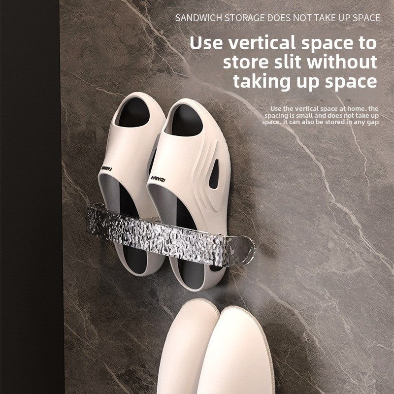 Wall-Mounted Shoe Rack Space-Saving Bathroom Storage Easy to Install