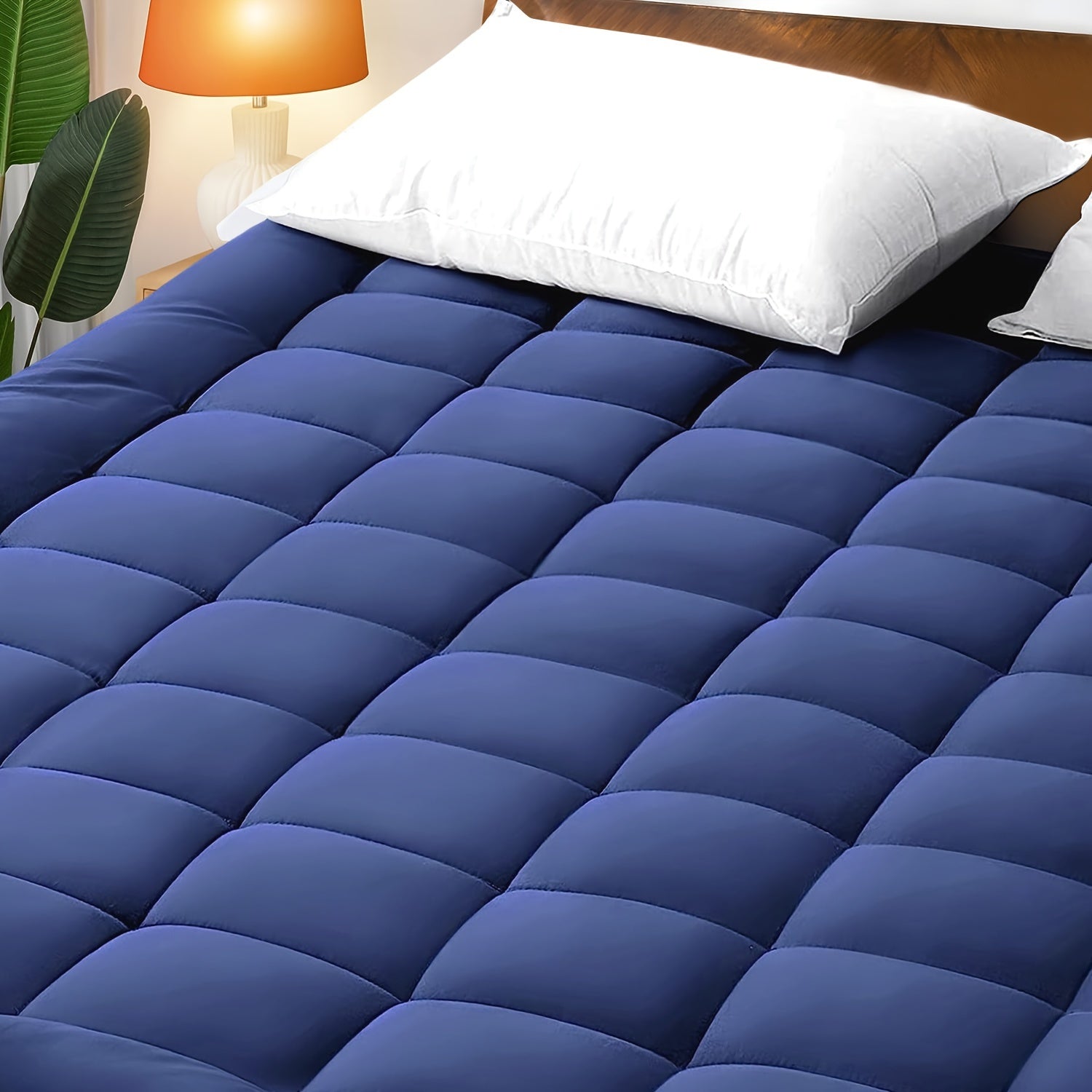 Luxury Cooling Mattress Topper with 5D Spiral Fiber Fill Deep Pocket Support