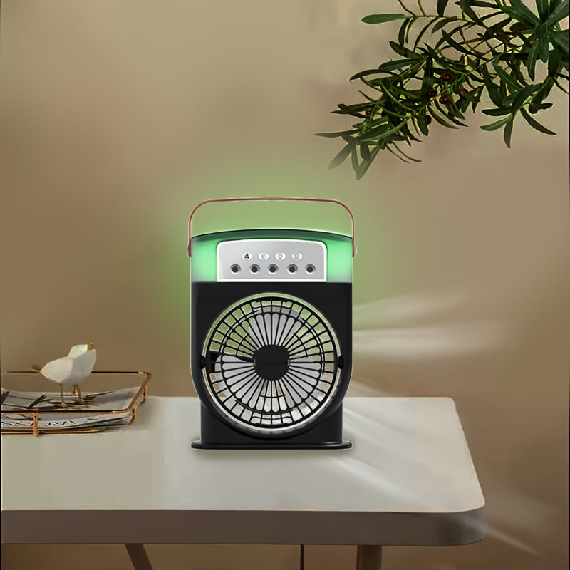 600ml tankli USB Spray Fan, LED chiroq, cheksiz tezlikni boshqarish, uy/ofis/yotoqxona uchun portativ.