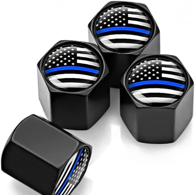 4 Pack American Flag Tire Valve Stem Caps Metal Anti-Rust for Cars Bikes Trucks