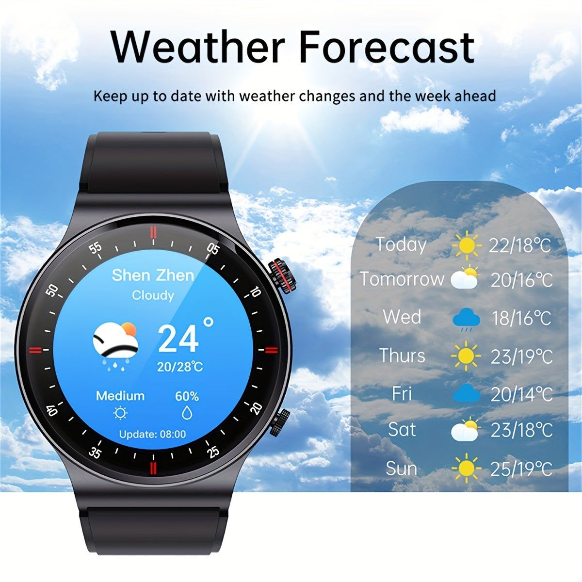Smart Watch for Men Women Fitness Tracker Sleep Monitor Heart Rate AI Voice Control Touch Screen