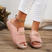 Women's Slip-On Sandals Open Toe Flat Heel Casual Summer Shoes