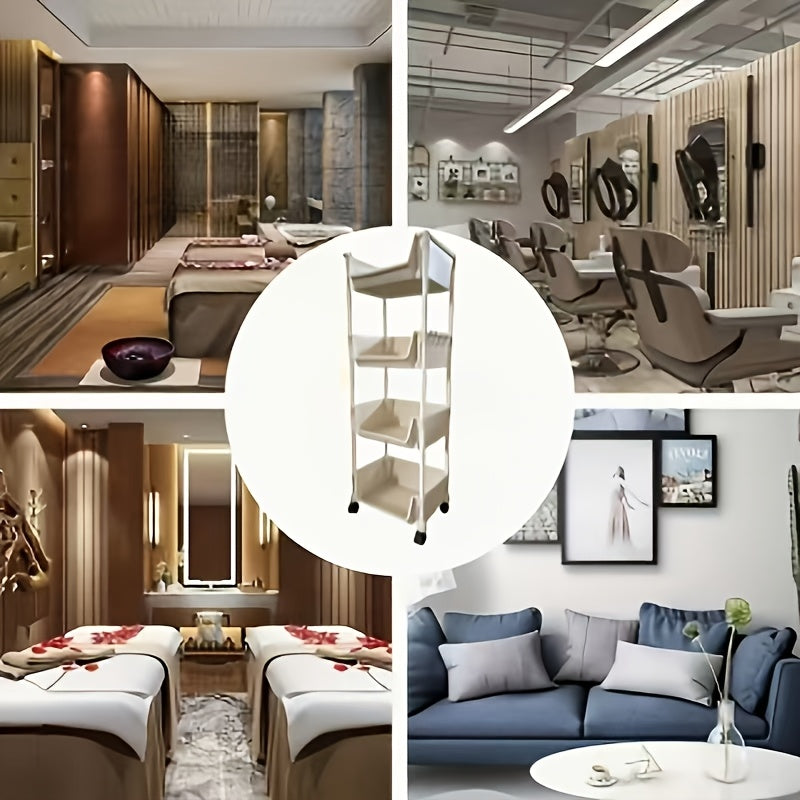 Multi-Tier Spa Storage Cart with Wheels, BPA-Free Plastic, for Living Room Bedroom Salon