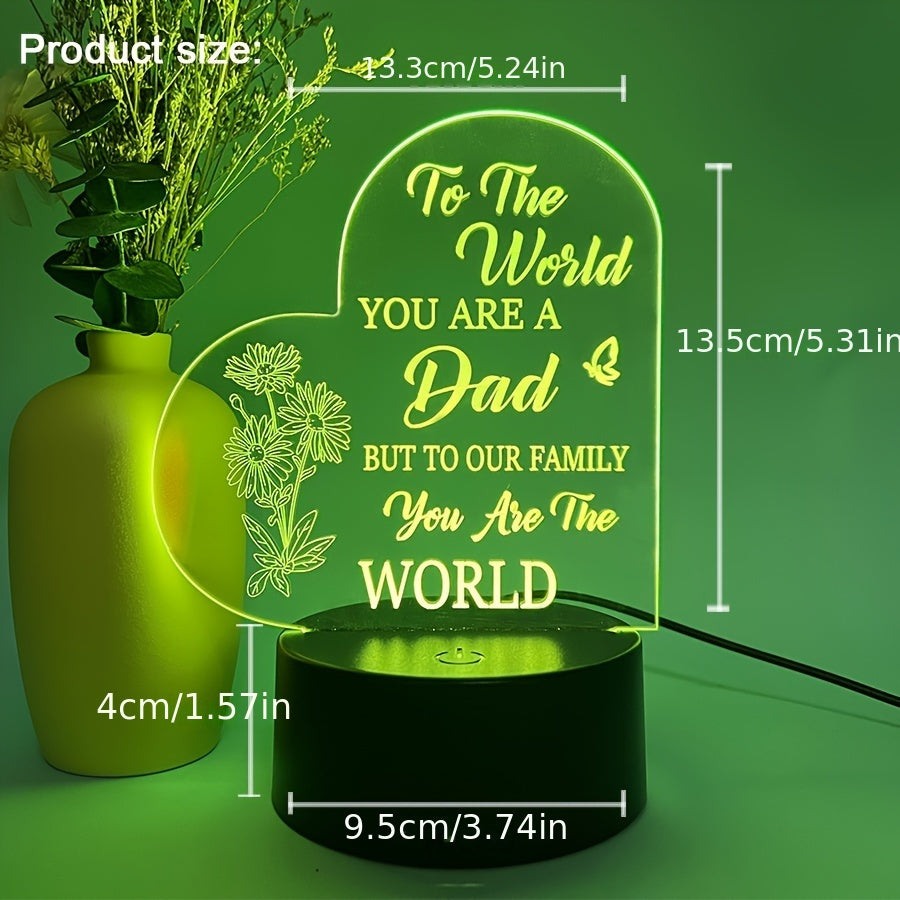 Night Light for Dad with Colorful Touch and Monochrome Modes USB or Battery Powered