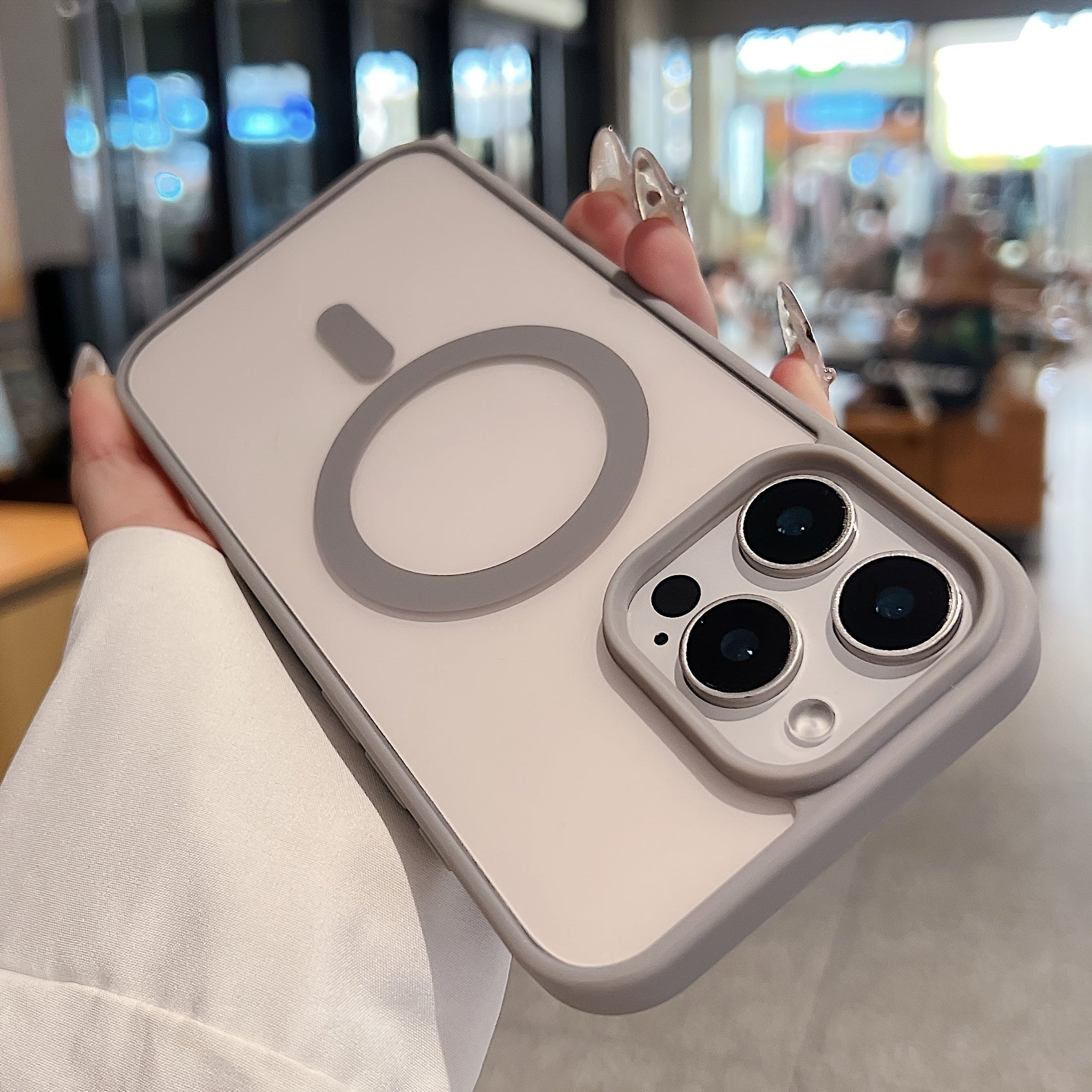 Transparent Acrylic Magnetic Wireless Charging Phone Case for iPhone 11-16 Pro Max Plus