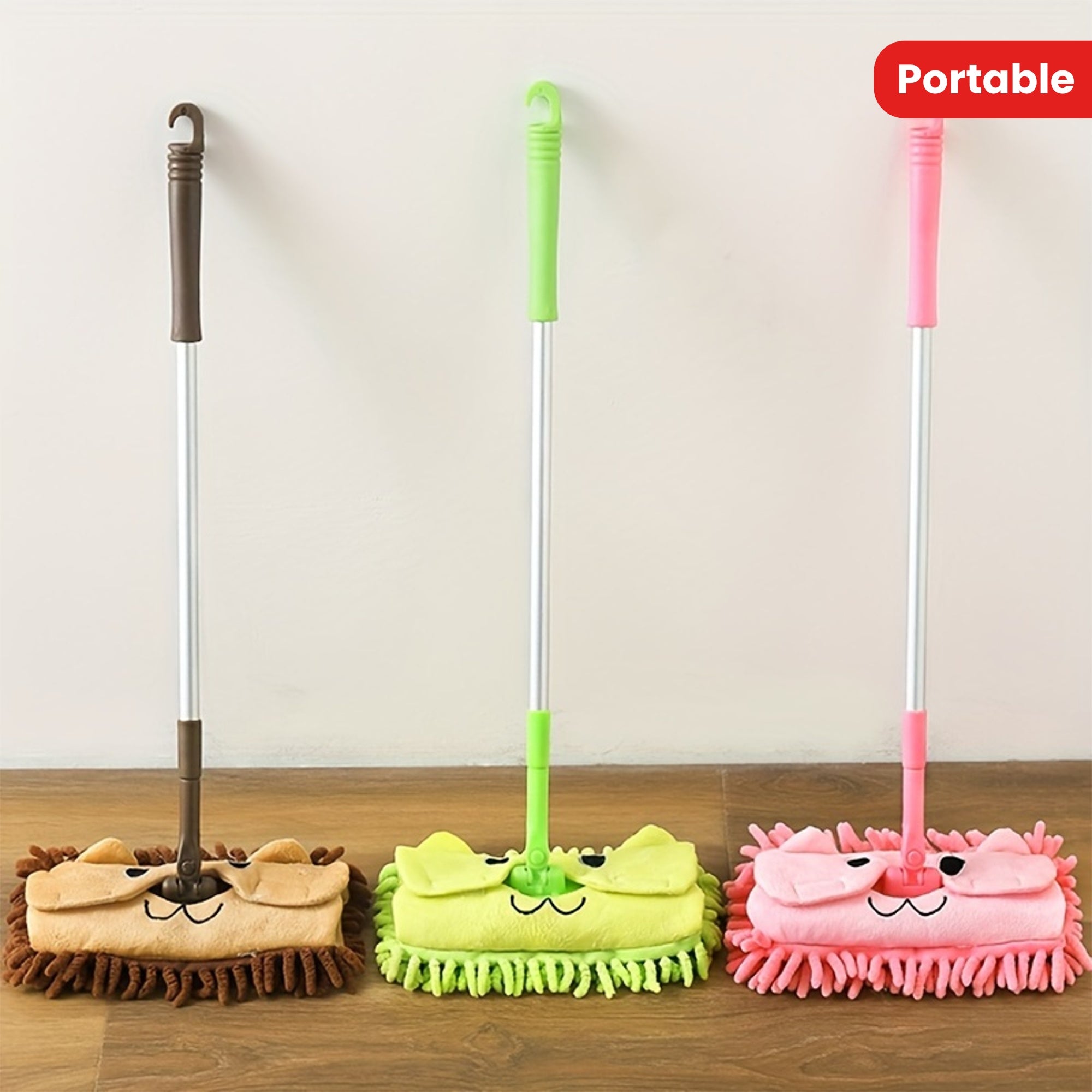 Mini Cartoon Mop Toy for Floor Cleaning, Portable, Wet and Dry Use