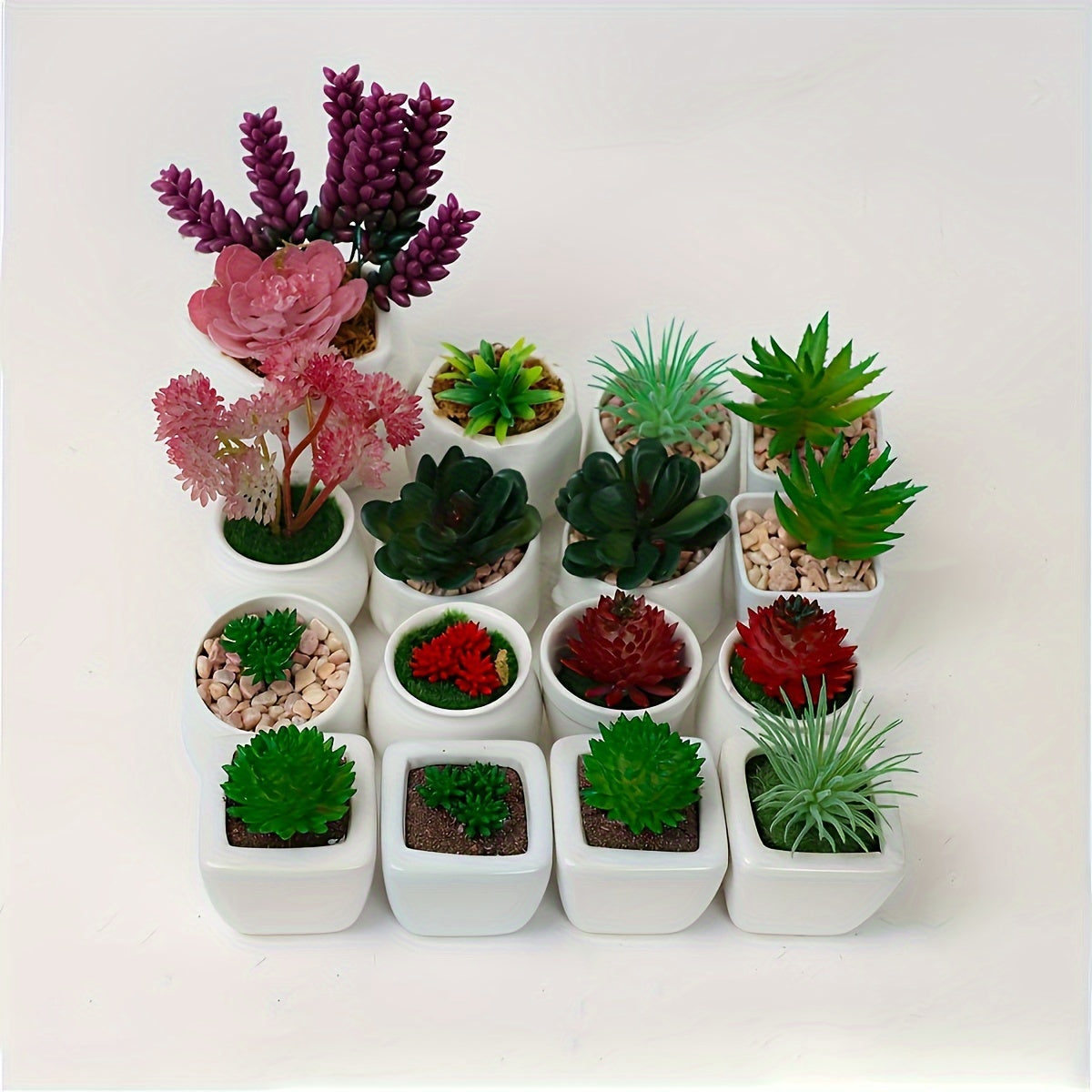 27-Piece Mini DIY Succulent Artificial Plant Arrangements for Indoor Outdoor Decor