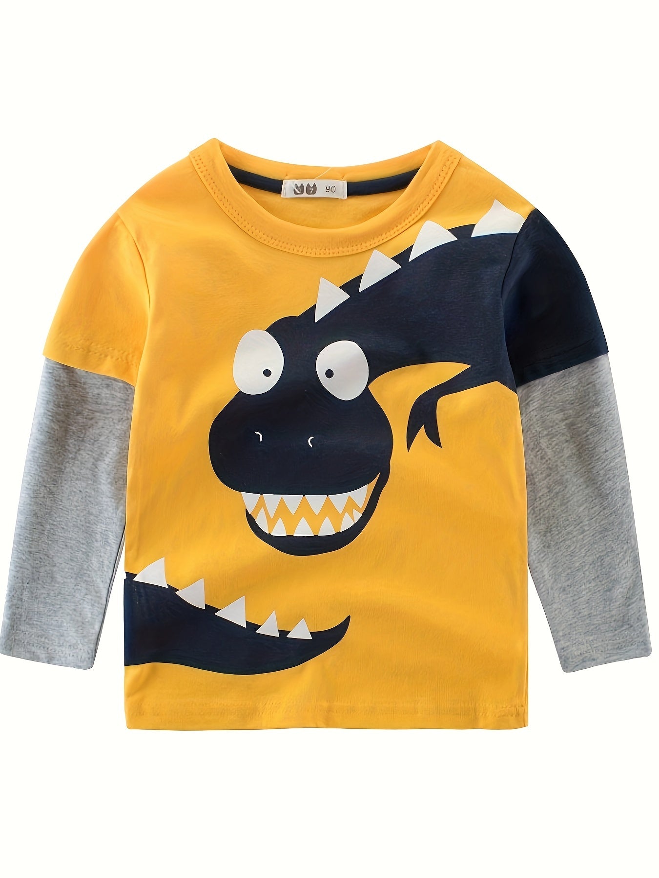 Kids Boys Long Sleeve Cotton T-Shirt Casual Spring Fall Cartoon Pattern