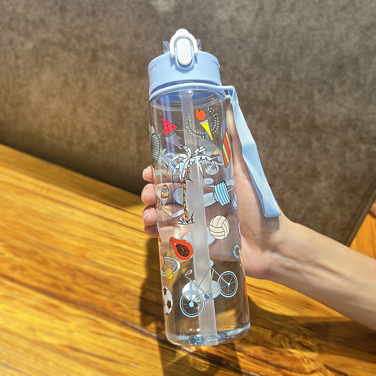 Multfilm Unicorn va Astronaut suyuqlik o'tkazmaydigan, PVCsiz suv shishasi, tashqi faoliyatlar uchun