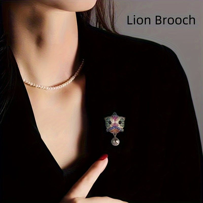 Vintage Lions pinli brosh va qotishma zargarlik unikal hayvon aksessuari