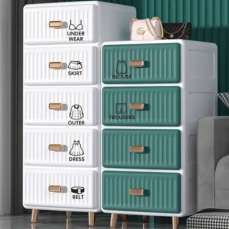 Self-Adhesive Resin Labels for Wardrobe Organization Removable Stickers for Clothing Storage