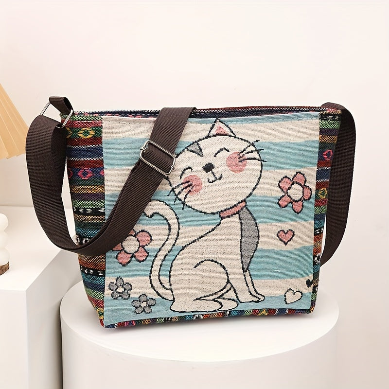 Multicolor Elephant Crossbody Bag for Women with Adjustable Strap and Zipper Closure