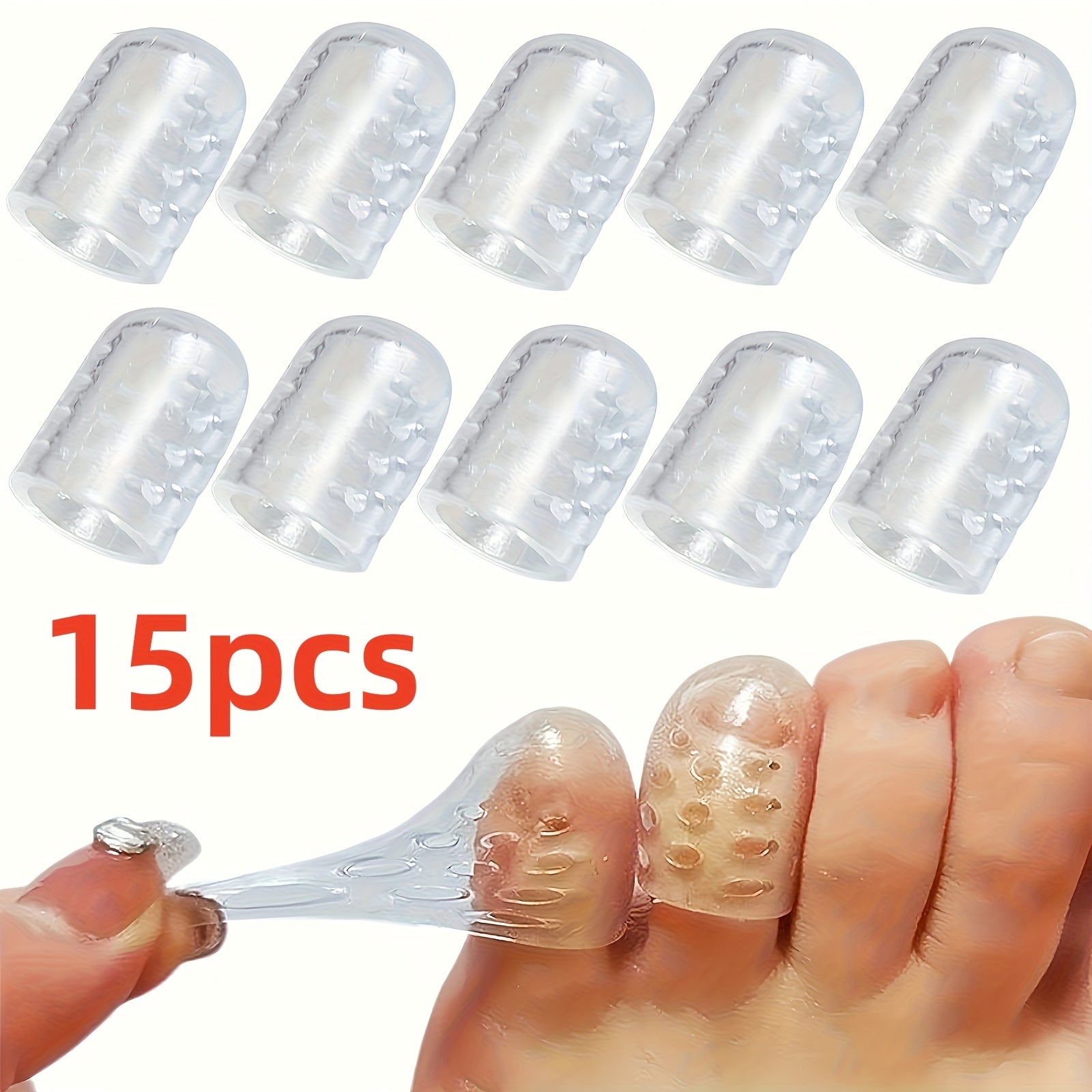15 Pcs Silicone Toe Protectors for Sports and Foot Care Reduces Friction