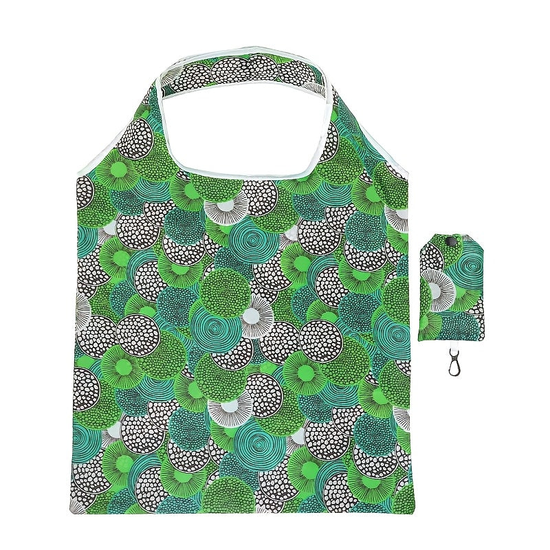 Reusable Polyester Shopping Tote Bag Large Foldable Sunflower Leopard Paisley