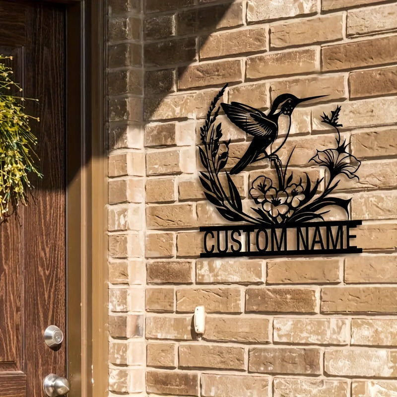 Personalized Metal Bird and Flower Wall Art for Porch or Courtyard Farmhouse Decor