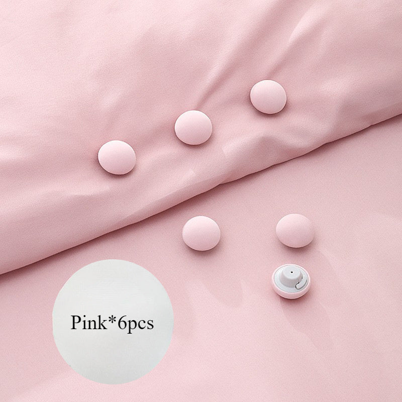 Set of 6 Pink Mushroom Bed Sheet Fasteners No-Pin One-Click Release Secure Sleep
