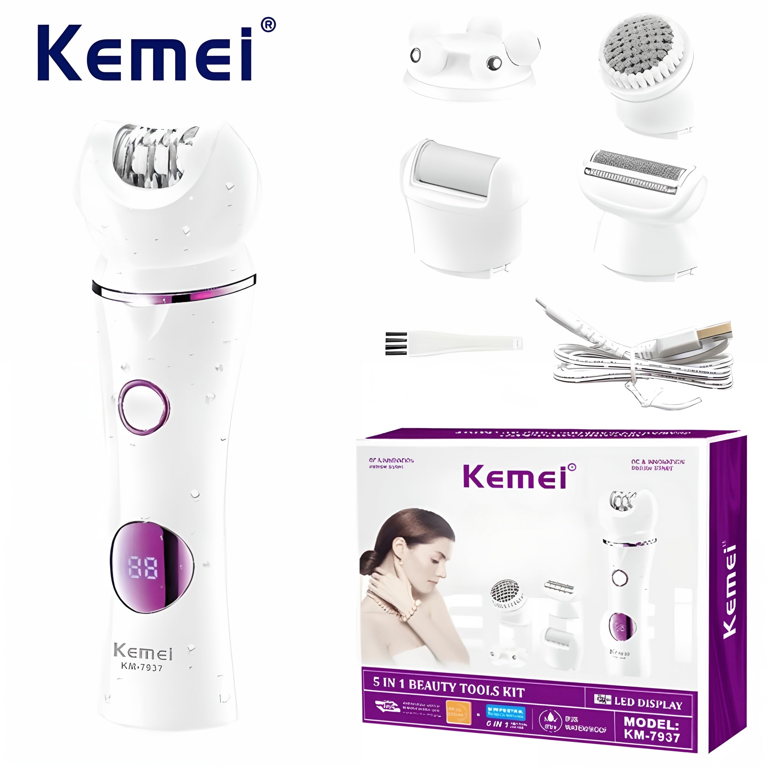 Портативная электрическая бритва с множеством функций, включая удаление волос и эпиляцию