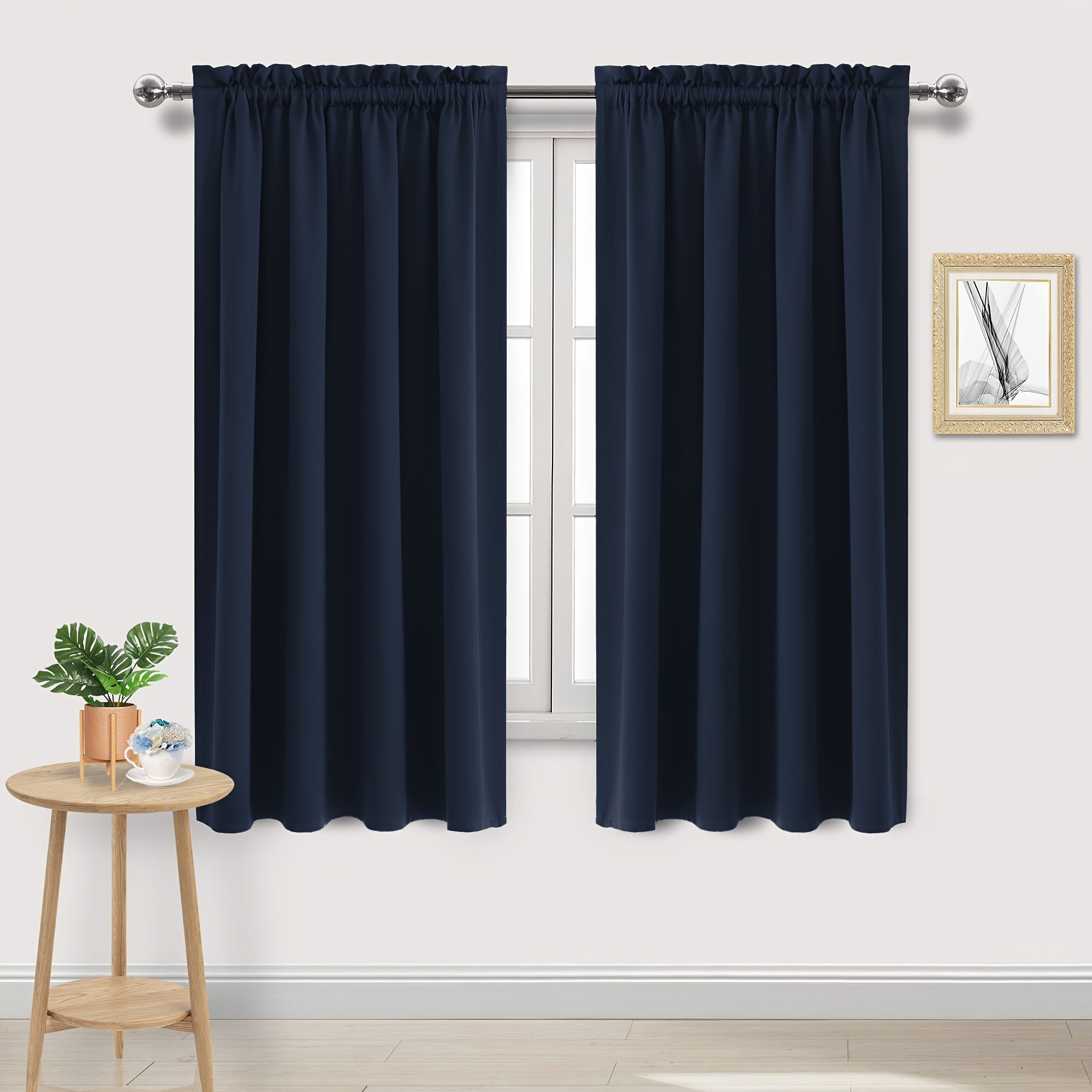 Blackout Curtains with Rod Pocket for Bedroom and Living Room Darkening UV Blocker